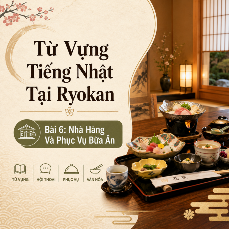 Từ Vựng Tiếng Nhật Tại Ryokan – Bài 6: Nhà Hàng Và Phục Vụ Bữa Ăn