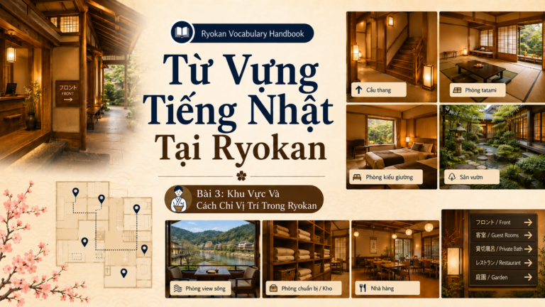Từ Vựng Tiếng Nhật Tại Ryokan – Bài 3: Khu Vực Và Cách Chỉ Vị Trí Trong Ryokan